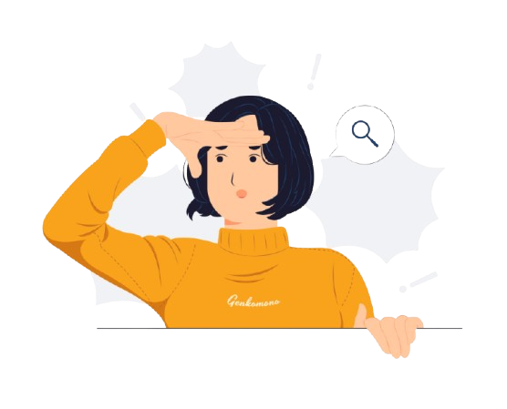 Curious woman looking for something illustration